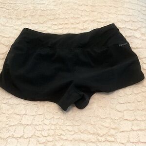 Nike Women's Athletic Shorts with Dri-Fit and Built-in Panty Black Size Small
